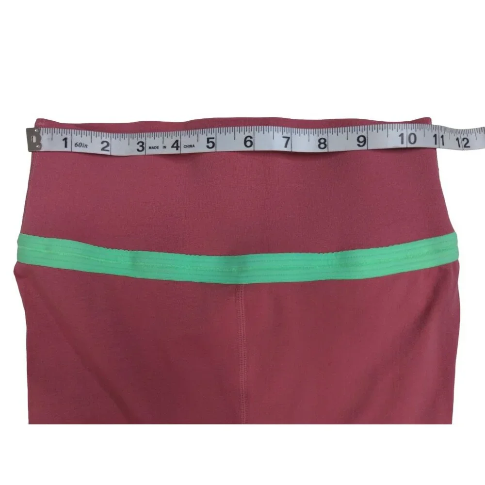 Fabletics Sculptknit‎ Leggings Womens M Pink Green High Waist Cut Out Athletic